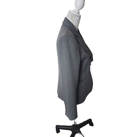 TAHARI Blazer Gray Two-Button Jacket Gray Herringbone Womens 8 - Picture 3 of 8